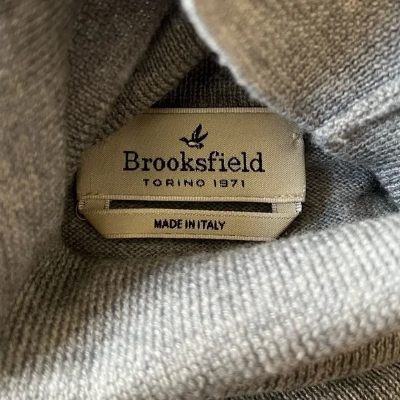 Brooksfield Gray Wool Turtleneck Sweater Men's Large Size 50 - Picture 5 of 7